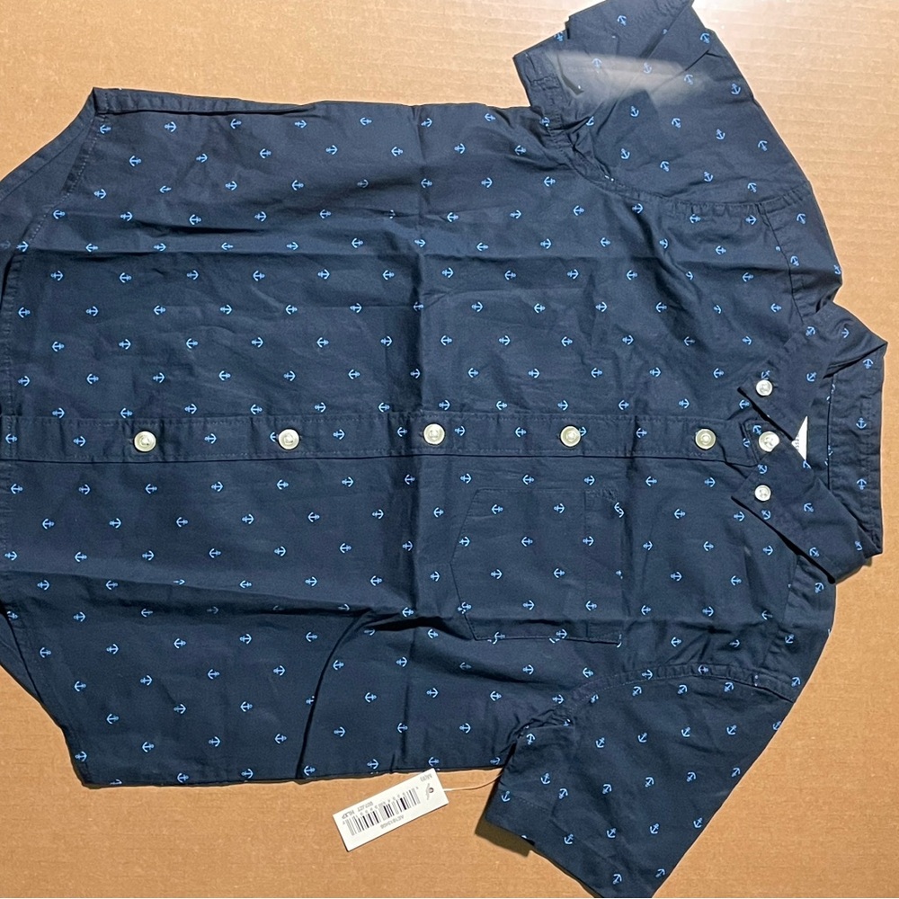 Amazon Essentials Blue Button Down Shirt with Pattern - Picture 5 of 6